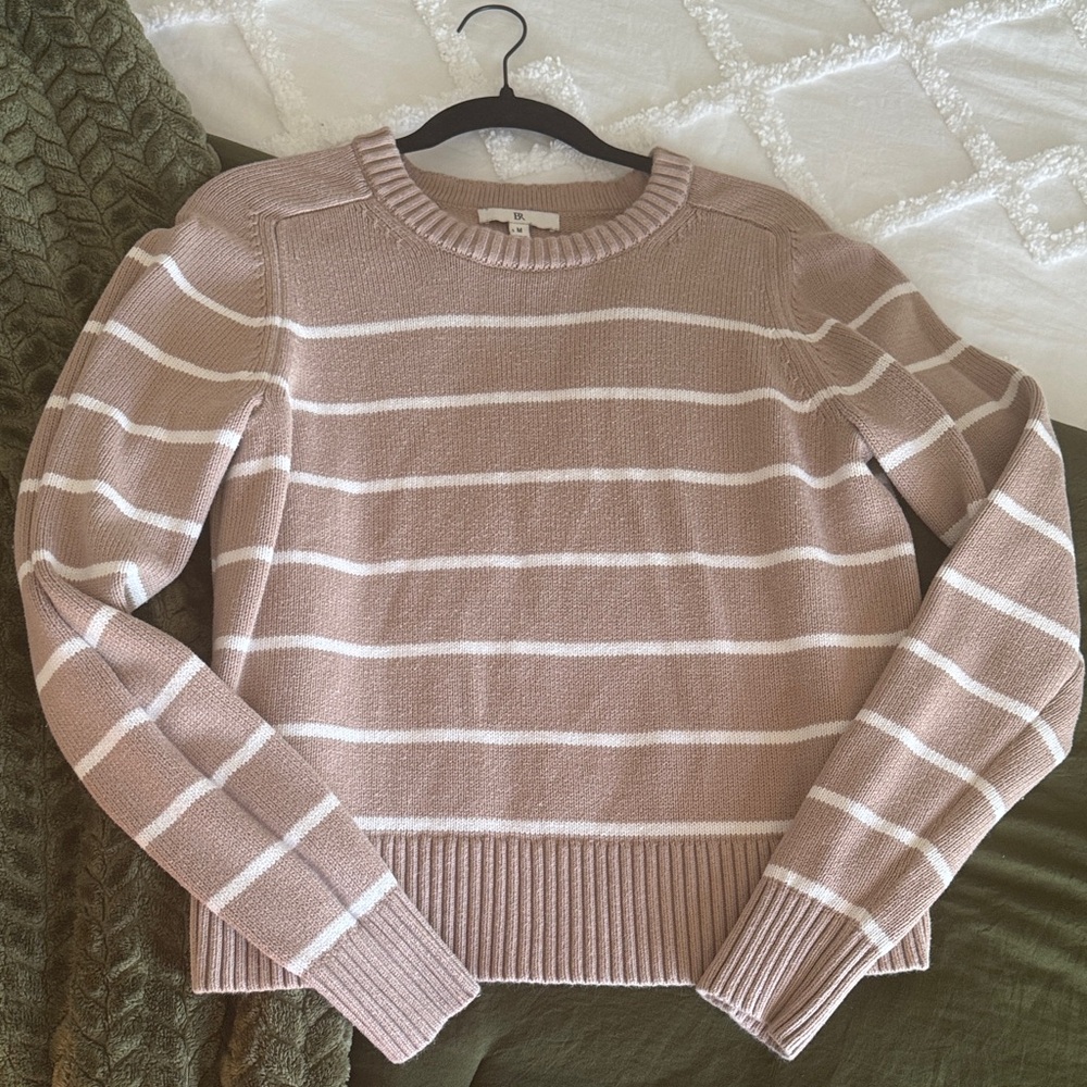Banana Republic Striped Taupe Sweater